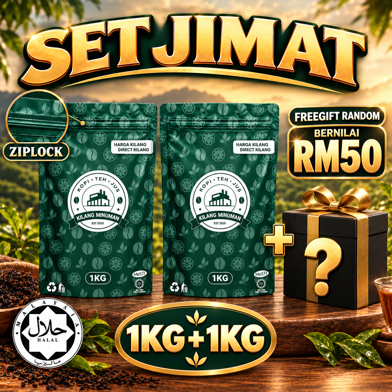 Set Jimat Teh Tarik 2 Pek